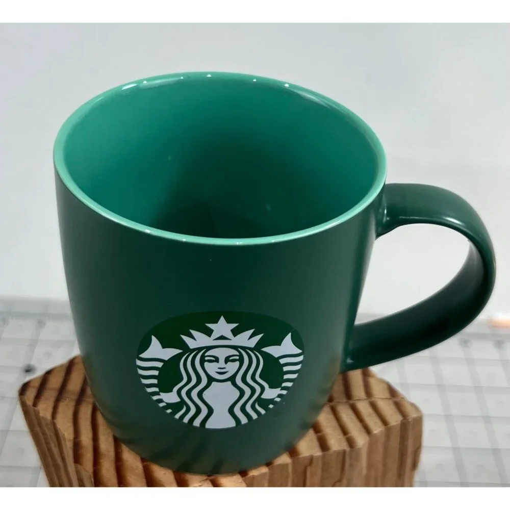 Starbucks 2024 Green Ceramic Coffee Mug 11 Oz ~~minty~~ Perfect Sipping - Picture 2 of 7